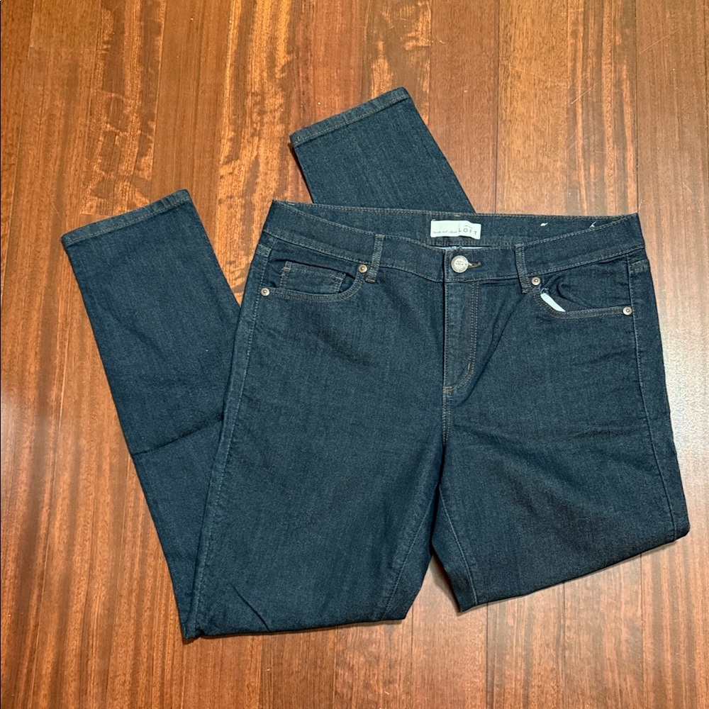 LOFT Deep Indigo Straight Leg Jeans